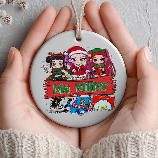 Personalized KPOP Ornament 2025, Huntrix Mira Rumi Zoey Demon Hunters Christmas Keepsake Gift for Her, Printed One Side