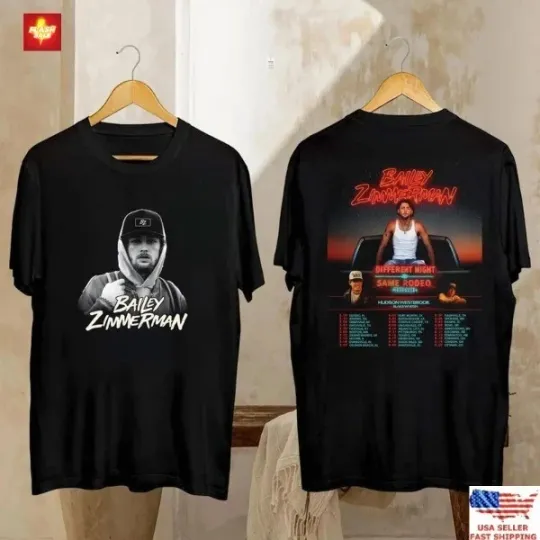 Discover Bailey Zimmerman Tour 2026 Shirt, Bailey Zimmerman Different Night Same T-Shirt