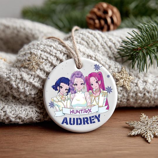 Discover Personalized KPOP Demon Hunter Ornament, KPOP Christmas Ornament, Demon Hunters Holiday Gift, Printed One Side