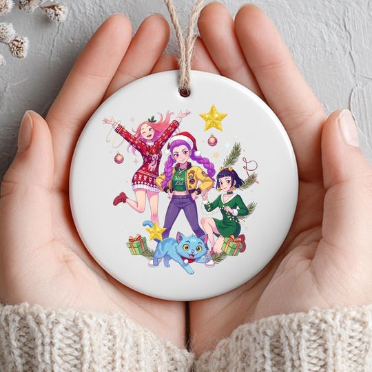 Discover Zoey Rumi Fan Made Ornament, Huntrix KPOP Ornament 2025,Huntrix Fan Christmas Ornament, K-Pop First Christmas, Printed One Side