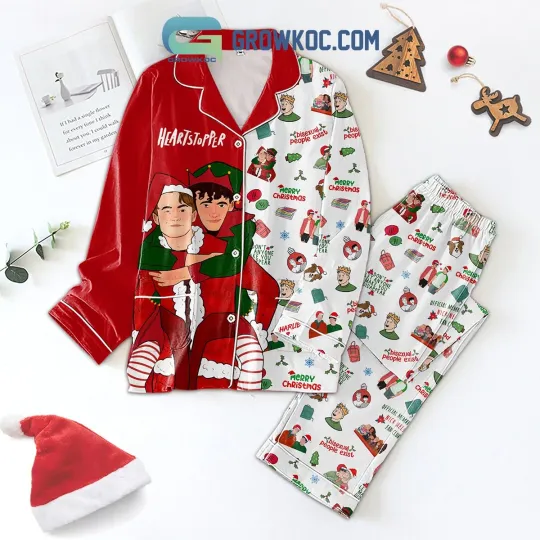 Discover Heartstopper Merry Christmas Bisexual People Exist Pajamas Set