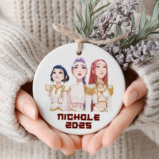 Discover Custom KPOP Christmas 2025 Ornament, Huntrix Mira Rumi Zoey Home Decoration, Demon Hunters Gift for Her, Gift for Couple, Printed One Side
