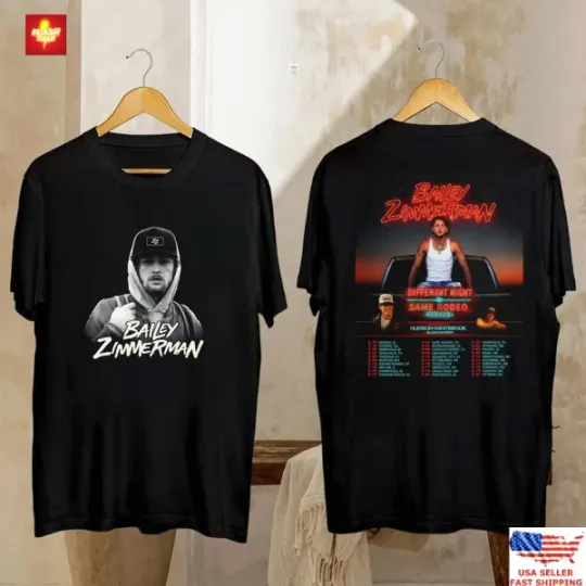 Discover Bailey Zimmerman Tour 2026 Shirt, Bailey Zimmerman Different Night Same T-Shirt