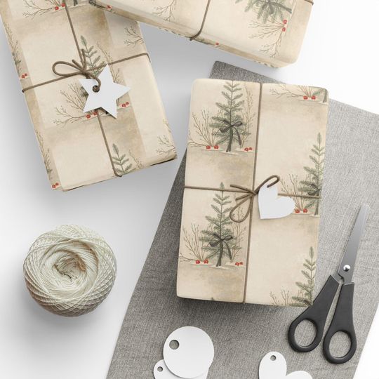 Discover Christmas Wrapping Papers - Holiday Gift Wrap, Eco-Friendly Rustic Floral Decor