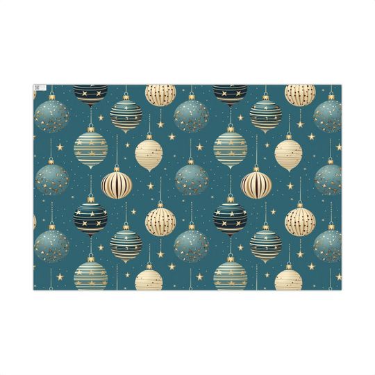 Discover Cream and Teal-ish Bauble Holiday Wrapping Paper, Perfect for the winter season or any occasion.