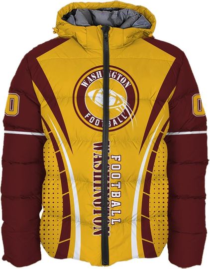 Discover Men Football Power Custom Name Number Logo Lightweight Water-Resistant Down Jacket Puffer Coat S-5XL