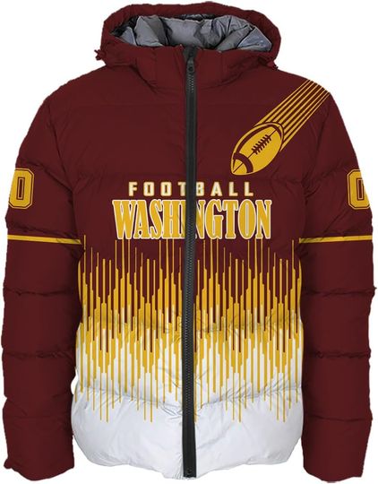 Discover Mens Football Comfort Colors Custom Name Number Lightweight Water-Resistant Down Jacket Puffer Coat S-5XL