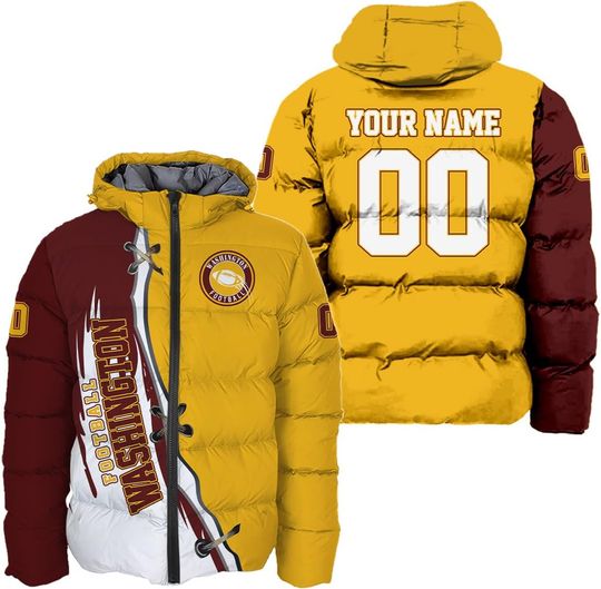 Discover Men Football Custom Puffer Coat Front Back Name Number Logo Lightweight Insulated Winter Windproof Down Jacket S-5XL