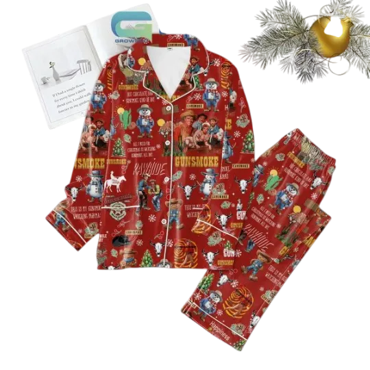 Discover Gunsmoke All I Need For Christmas Is Watching Gunsmoke All Day Pajamas Set