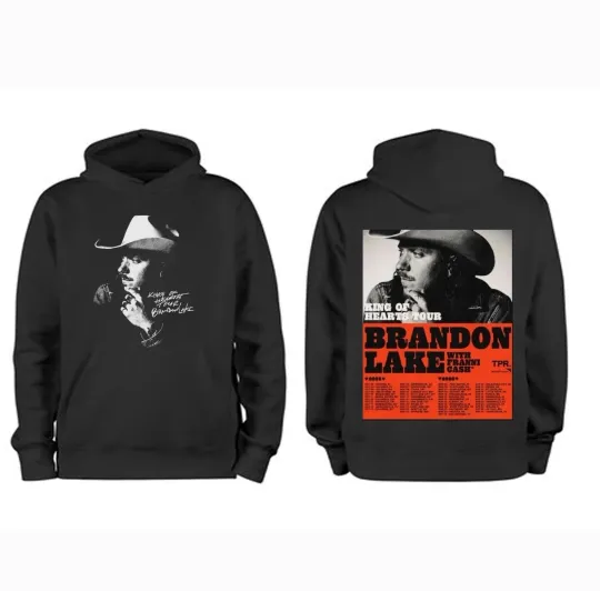 Discover Brandon Lakes King of Hearts Tour 2025 2026 Double Sided Hoodie