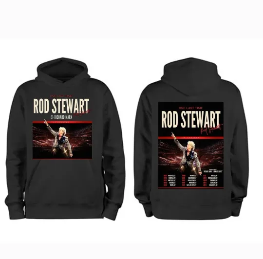Rod Stewart One Last Time Tour 2026 Unisex Double Sided Hoodie