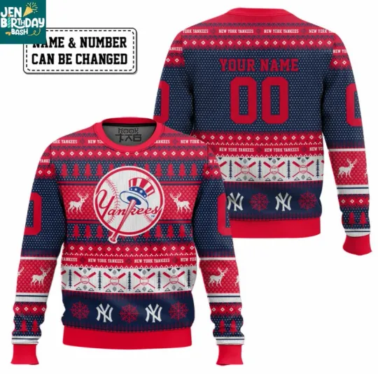 Discover Personalized New York Yankees Bronx Bombers Christmas Ugly Sweater