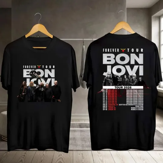 Discover Bon Jovi 2026 Forever Tour T-shirt, Bon Jovi 2026 Concert, Bon Jovi Rock T-Shirt