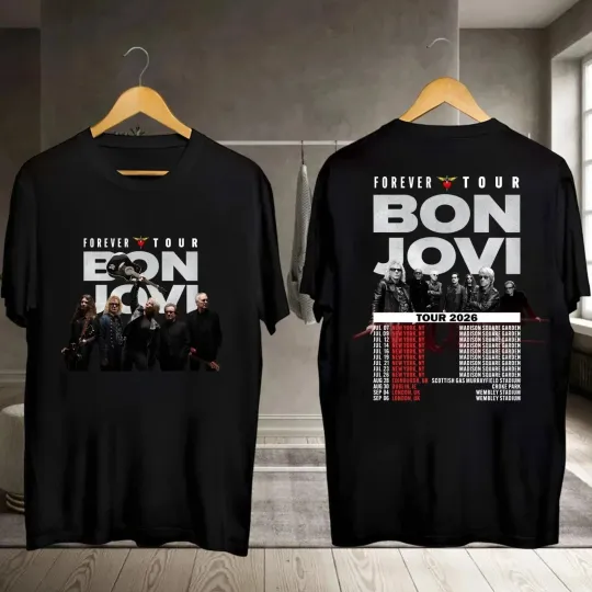 Discover Bon Jovi 2026 Forever Tour T-shirt, Bon Jovi 2026 Concert, Bon Jovi Rock T-Shirt