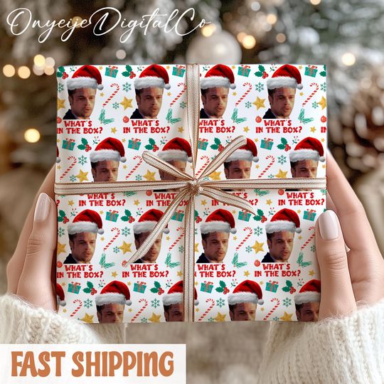 Discover What's In The Box Wrapping Paper  Brad Pitt Xmas Movie Gift Wrap For Fan