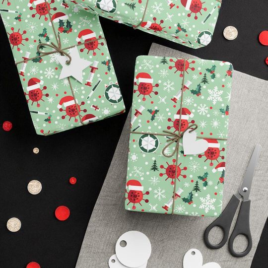 Discover Wrapping Paper Medical Christmas Design | Matte or Glossy | 3 Sizes
