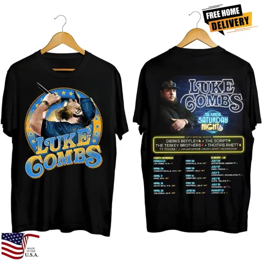 Discover My Kinda Saturday Night Tour 2026 Lukee Comb Double Sided T-Shirt