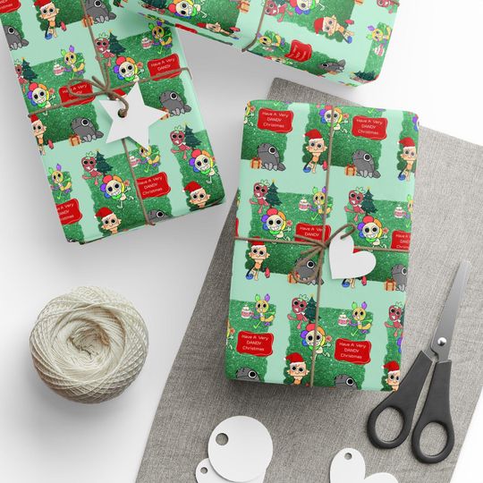 Wrapping Papers, Roblox Dandys World Christmas Holiday Gift Wrap, Have a Dandy Christmas, Festive Presents, Xmas Wraps, Gift Packaging