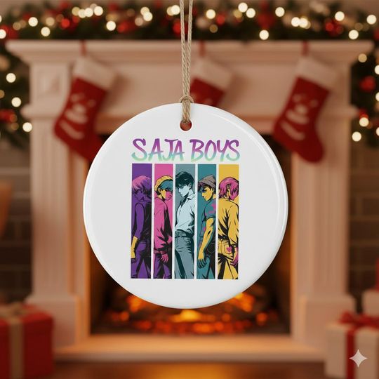 Discover Personalized Saja Boys Ornament, Kpop Demon Hunters Ceramic Ornament 2025, , Printed One Side