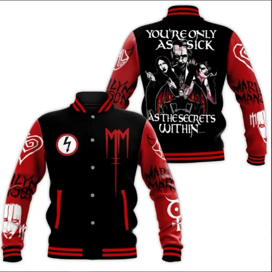 Marilyn Manson Youre Only As Sick As The Secrets Within Baseball Jacket Hot