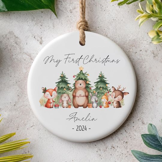Discover Personalized Baby Ornament 2025, Custom Name Newborn First Christmas Keepsake, Unique Gift for Parents & Family, Printed One Side
