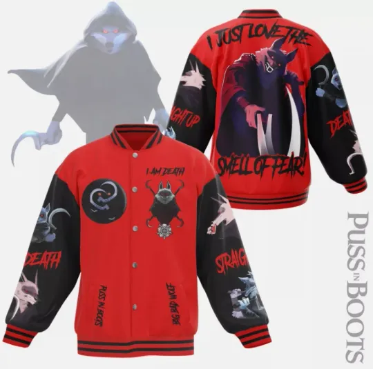 Discover Wolf Puss in Boots New Bomber Baseball Jacket Gift For Christmas