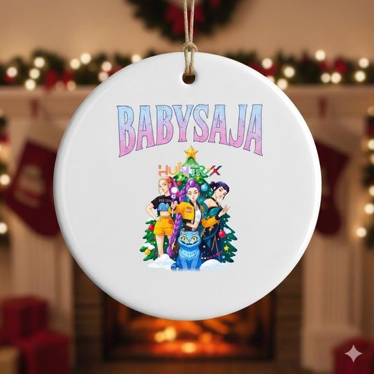 Discover KPOP Demon Hunters Ornament, Custom Kpop Demon Hunter Ornament, Saja Boys Ornament, Printed One Side