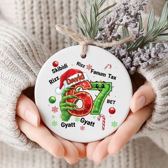 Discover 6 7 Meme Ornament, Santa Says 6 7 Ornament, Tween Christmas Ornament, Gen Alpha Gift, Gen Z Ornaments, 6 7 Ornaments