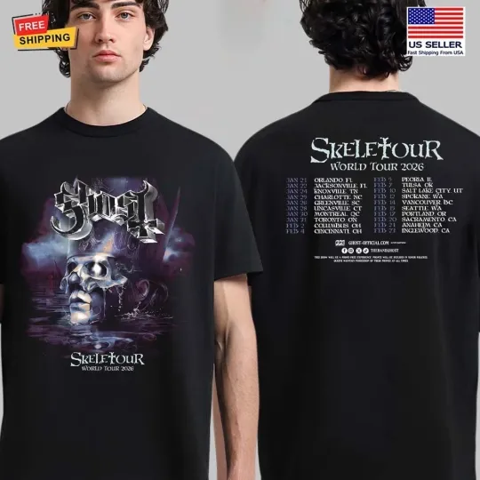 Discover Ghost Skeletour World Tour 2026 North American Two Sided T-Shirt All Size