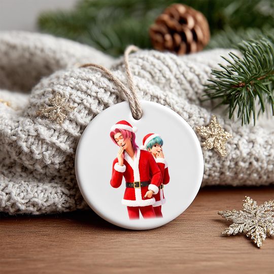 Discover Demon Hunter Christmas Gift  Custom Porcelain Ornament, Anime Tree Decor, One-Sided Printed
