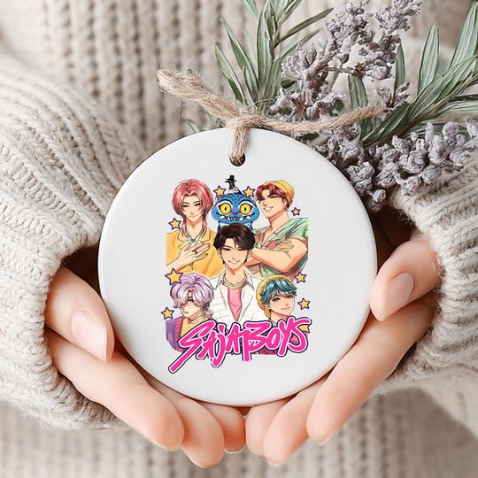 Huntrix Ceramic Ornament, Saja Boy Ornament, 2025 Christmas Gift, Demon Hunter Keepsake, Printed One Side