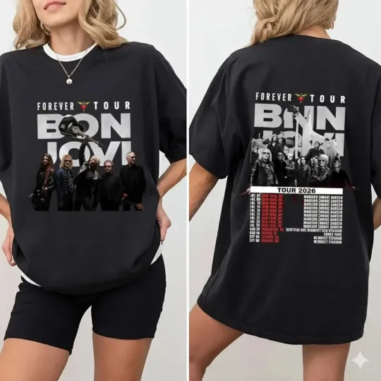 Discover Bon Jovi 2026 Forever Tour T-shirt, Bon Jovi 2026 Concert, Bon Jovi Rock T-Shirt