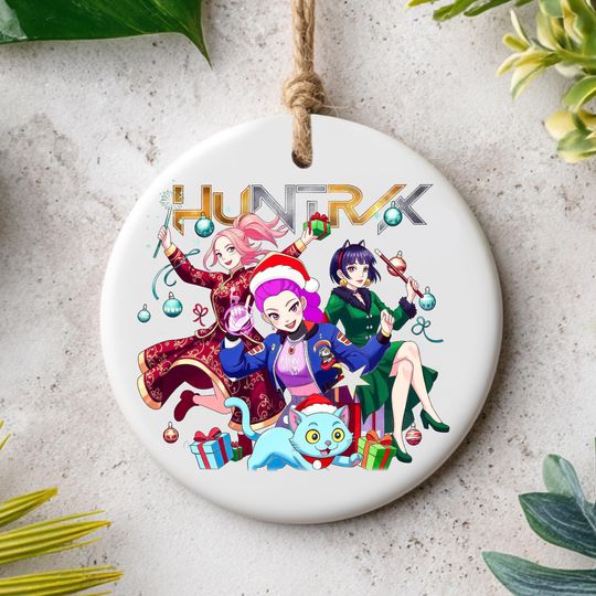 Huntrix Demon Hunter Ornament, KPOP Christmas Keepsake, Christmas Home Decor, Printed One Side