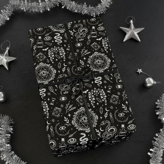 Discover Mystical Occult Holiday Wrapping Paper | Witchy Gift Wrap