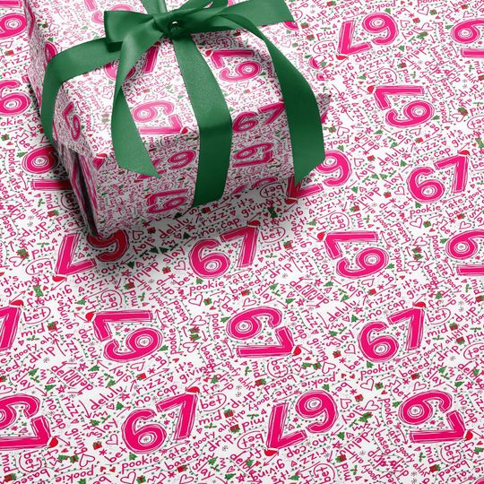 Discover 67 Gen Alpha Christmas Wrapping Paper Pink Teen Wrap Digital Aesthetic Modern Festive Design
