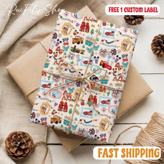 Discover Car Disney Wrapping Paper, Funny Christmas Car Wrapping Paper, Car Lover Gift Wrap, Christmas Movie Wrapping Paper, Christmas Gifts