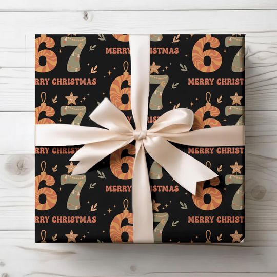 Discover 67 Merry Christmas Wrapping Paper, Retro Holiday Gift Wrap Roll, Warm Neutral Christmas Paper, Festive Winter Gift Wrap