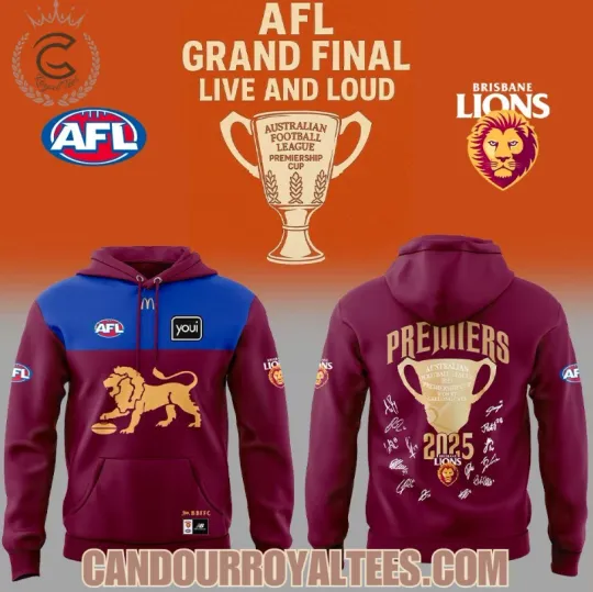 Discover Brisbane Lion Afl Premiers 2025 3D Printed Hoodie