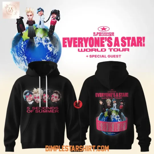 Discover 5 Seconds Of Summer Everyones A Star World Tour 3D Hoodie