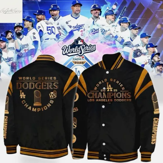 Discover city Dodger 2025 Champions Black Baseball Jacket Gift For Christmas