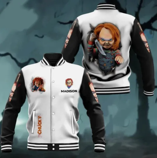Personalized Chucky Doll Bloody Knife Amazing Childs Play Baseball Jacket