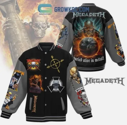 Megadeth Buried Alive In Metal Baseball Jacket Gift For Christmas
