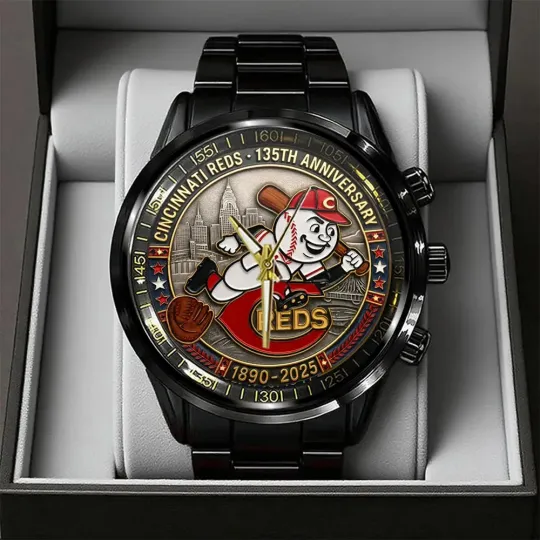Discover Cincinnati Reds 135th Anniversary Steel Band Watch