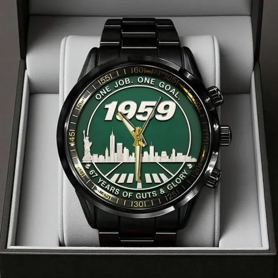 Discover NY Jets 67th Anniversary Black Stainless Steel Watch