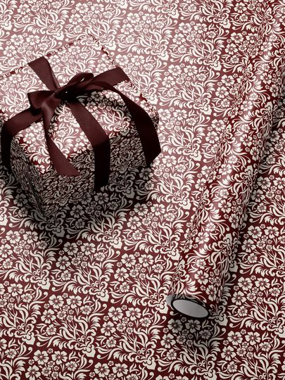Discover Classic Christmas Wrapping Paper Holiday Gift Wrap Flower Gift Wrap Elegant Christmas Gift Wrap Traditional Gift Wrap Seasonal Gift Wrap Red