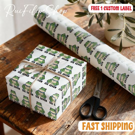 Discover Funny Frog 67 Wrapping Paper, Six Seven Wrapping Paper, Trendy 6 7 Christmas Wrapping Paper, Frog Six Seven Wrapping Paper, Christmas Gifts