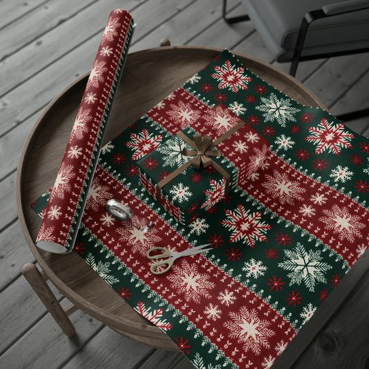 Discover Pretty Ugly Christmas Sweater Wrapping Paper Ugly Christmas Sweater Gift Wrap Great Christmas Sweater Themed Wrapping Paper Red Green Wrap