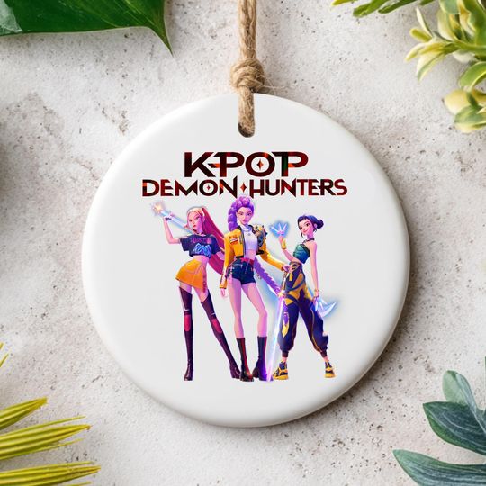 KPOP Demon Hunter Ornament, Huntrix Demon Hunters Keepsake, Saja Boys Ornament, Printed One Side