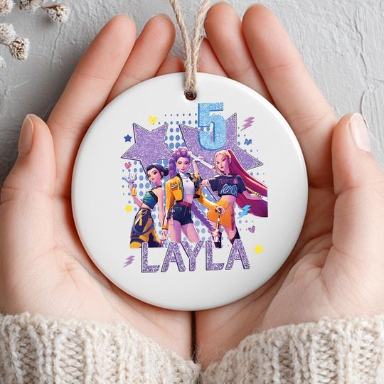 Discover Personalized Name Huntrix Ornament, KPOP Christmas Keepsake, Mira Rumi Zoey Ornament, Printed One Side