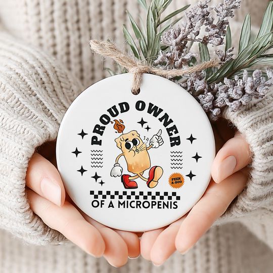 Inappropriate Funny Ornament  Offensive Humor Gag Gift, Unhinged Ceramic Keepsake, Gen Z Friend Present, One Side Design